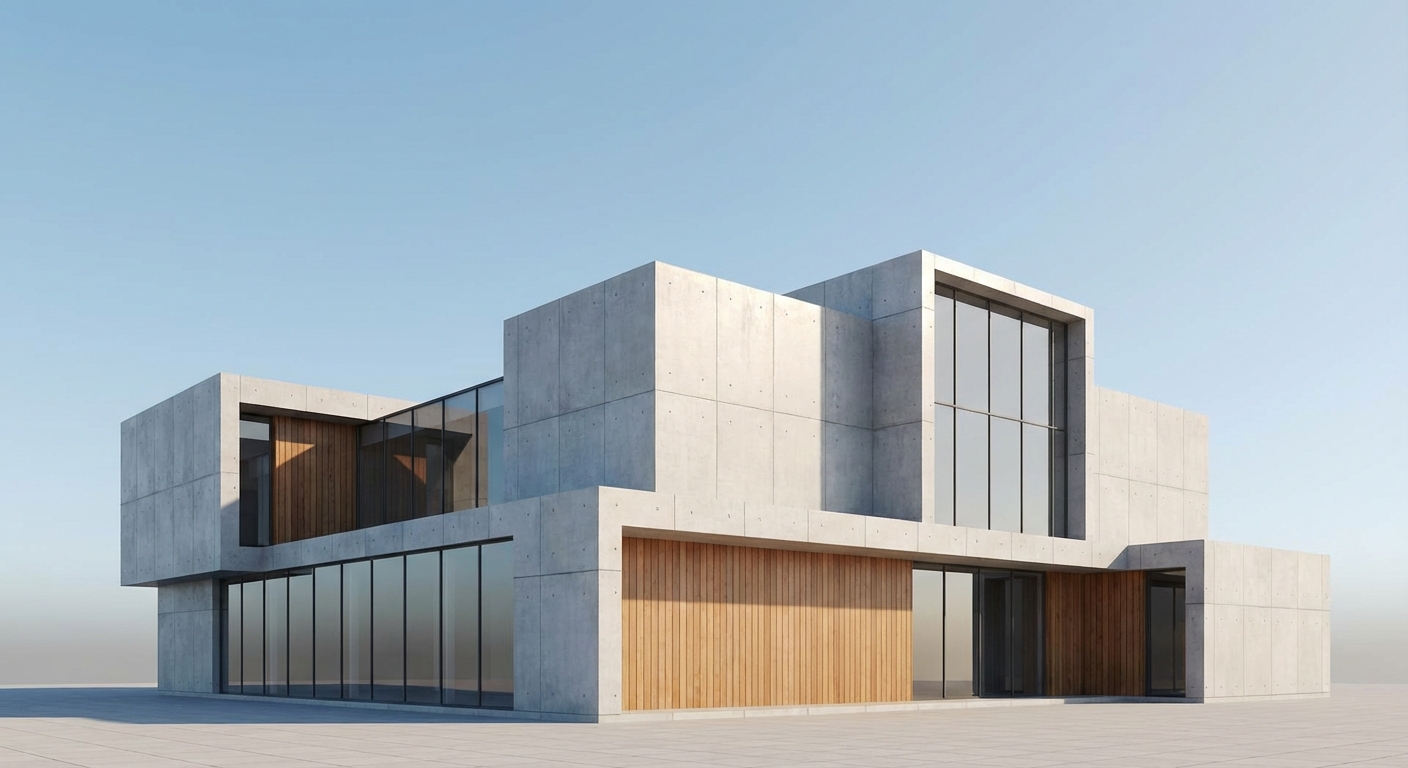 Modernes Gebäude mit klarer architektonischer Formensprache